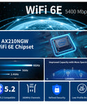 Verilux WiFi Card AX210 WiFi 6E 5400Mbps Tri-Band PCIe WiFi Card, Expands WiFi into 6GHz with Bluetooth 5.2, OFDMA, MU-MIMO, Ultra-Low Latency, WPA3, Low-Profile Bracket, Supports Windows 10/11