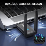 Verilux USB WiFi 6 Adapter for PC, AX1800 USB 3.0 Dual Band 5Ghz/2.4Ghz, High Gain 802.11ax Wireless Network Adapter for PC Desktop, Laptop, Supports Windows 11/10/7 - verilux