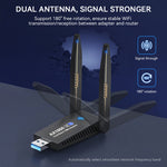 Verilux USB WiFi 6 Adapter for PC, AX1800 USB 3.0 Dual Band 5Ghz/2.4Ghz, High Gain 802.11ax Wireless Network Adapter for PC Desktop, Laptop, Supports Windows 11/10/7 - verilux