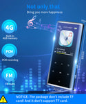Verilux MP3 Player, Touchscreen MP3?Player?with?Bluetooth, 1.8Inch Screen Music Player with Built-in 4GB Storage, Light Metal Mp3?Player?with?Speaker, FM Radio, Voice Recorde, Video E-Book (1pcs)