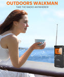 Verilux Portable Radio Personal Radio, Pocket Transistor Radio Pocket Walkman Radio Music Player Battery Operated by 2AAA Batteries, Rechargeable Mini AM FM Radio with LCD Display for Walking Running