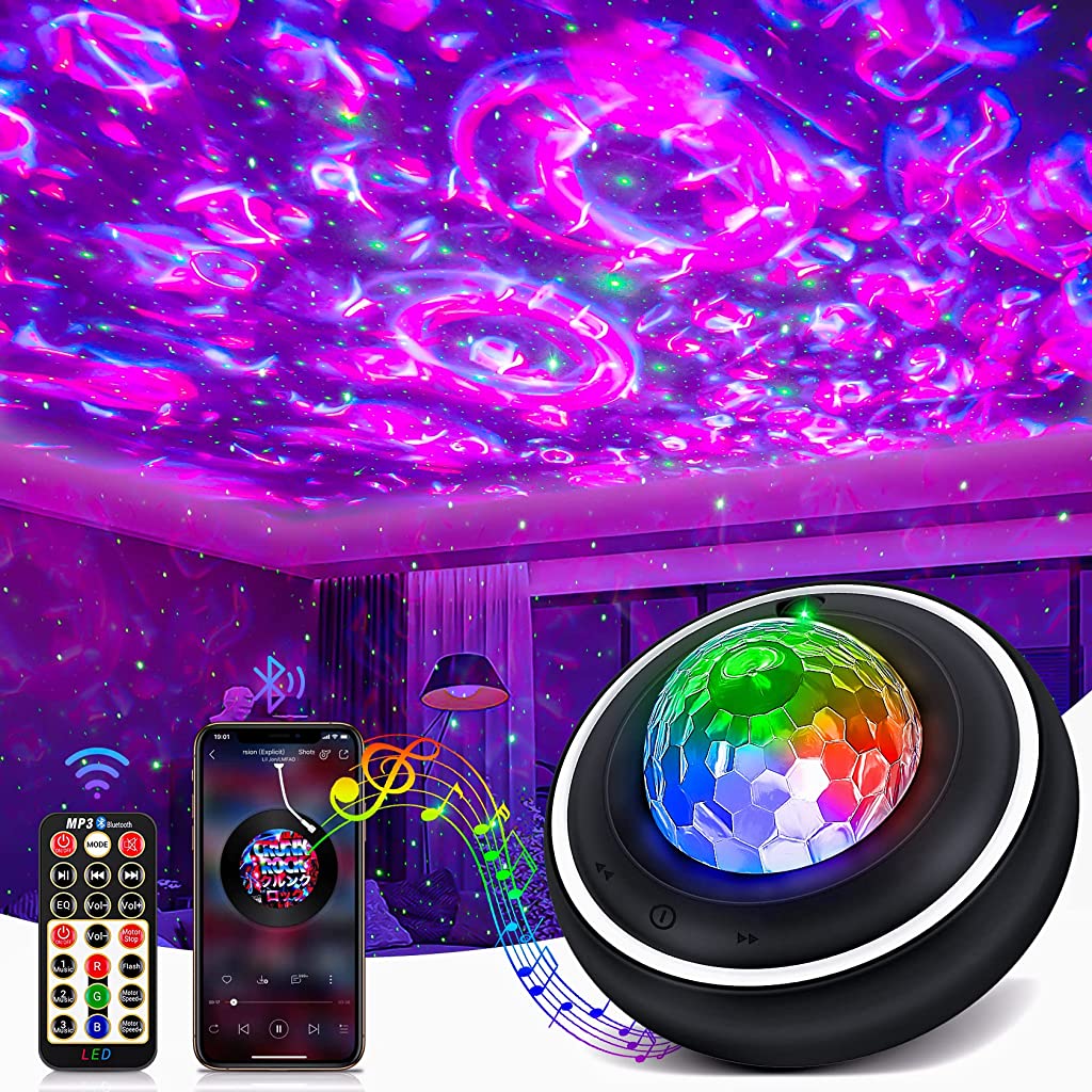 Verilux 2 in 1 Diamond Galaxy Night Light Projector with Bluetooth Speaker, RGBW Star Light Projector Night Light, Support Bluetooth Music Playing, Remote Control, for Bedroom/Game Rooms