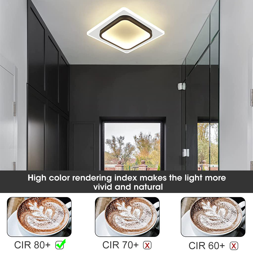 Verilux 24 * 24cm LED Ceiling Light for 3-8 Square Meter, 24W LED Ceiling Light for Hallway, 3000K LED Warm Light Modern Acrylic Square Interior Light
