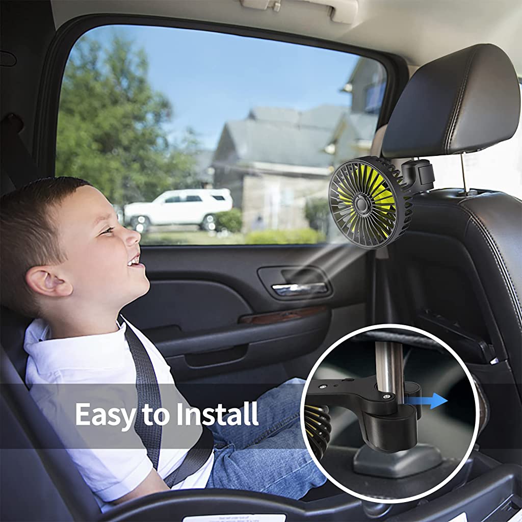 Verilux® 5V USB Fan for Car Back Seat - verilux