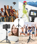 Verilux Bluetooth Extendable Selfie Stick with Wireless Remote& Tripod & Detachable Pan-Tilt for Samsung/Oppo/iPhone/Vivo/OnePlus/CameraAll Smart Phones-82cm Long Rotatable