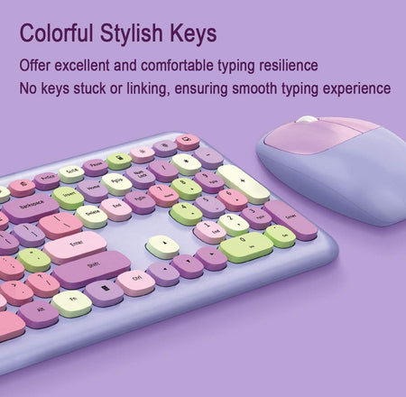 Wireless Keyboard and Mouse - (Purple)