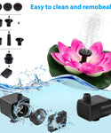 Verilux Lotus Fountain Solar Water Pump fountain pump for Pool Pond Garden and Patio Plants Round 7V 2.5W