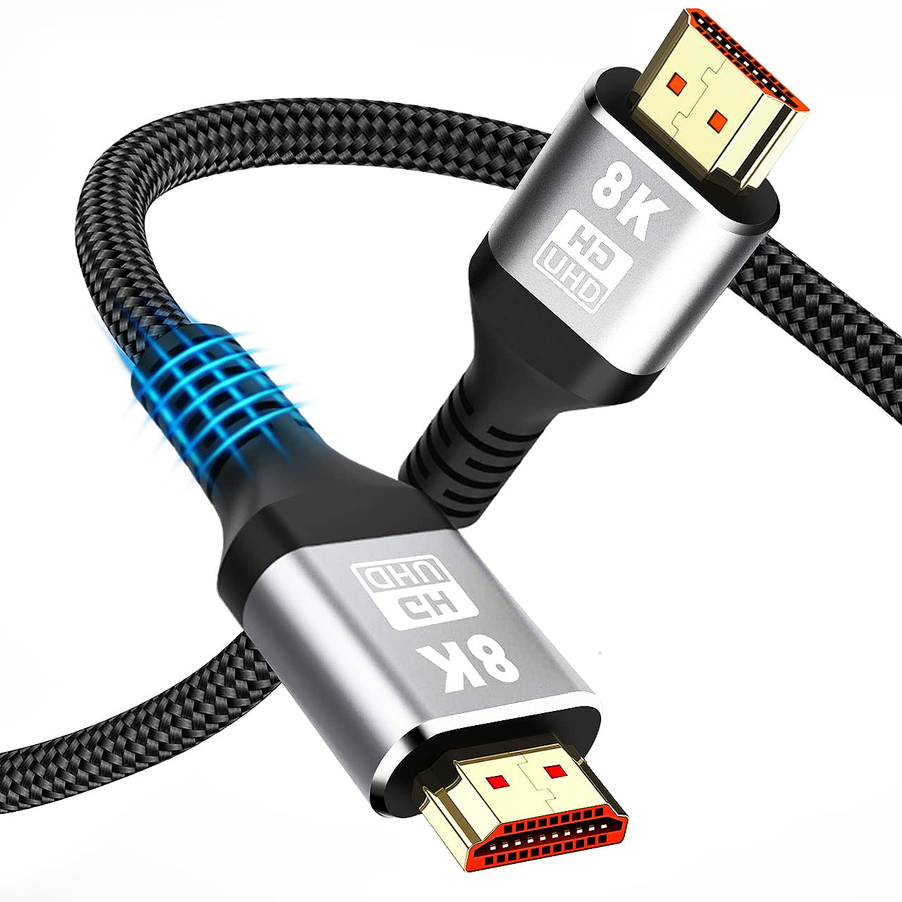 Verilux 8K HDMI 2.1 Cable 1.5m,48Gbps Ultra HD Lead High-Speed Cord, Supports 8K@60HZ, 4K@120Hz, eARC HDR10, HDCP 2.2/2.3 Dolby, 3D, VRR, Compatible with Fire TV/Roku TV/PS5/Xbox/Nintendo Switch