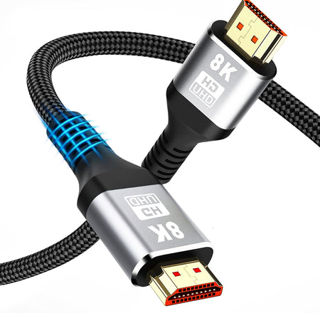 Verilux 8K HDMI 2.1 Cable 1.5m,48Gbps Ultra HD Lead High-Speed Cord, Supports 8K@60HZ, 4K@120Hz, eARC HDR10, HDCP 2.2/2.3 Dolby, 3D, VRR, Compatible with Fire TV/Roku TV/PS5/Xbox/Nintendo Switch