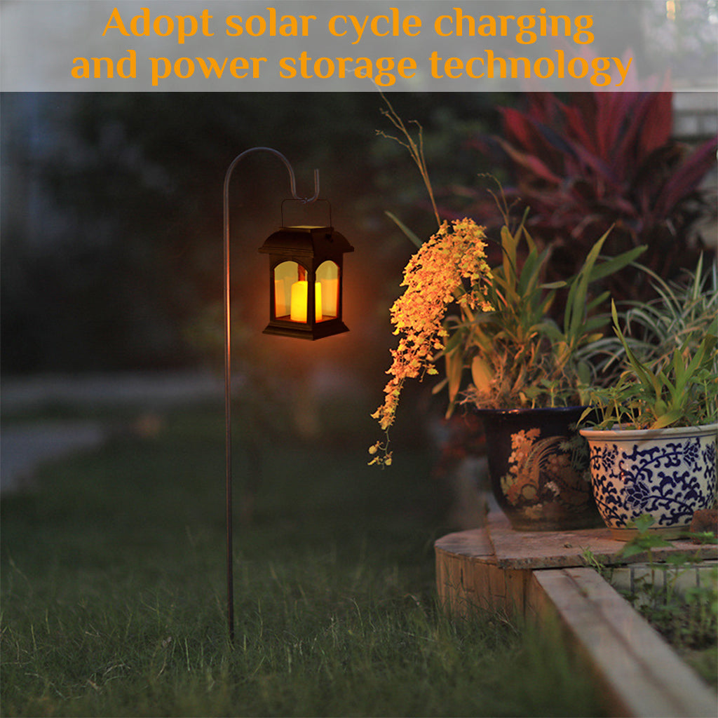 Verilux Garden Candle Lantern Solar Powered Flickering Effect Amber LED 15cm by Festive Lights - verilux