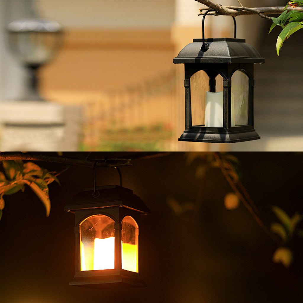 Verilux Garden Candle Lantern Solar Powered Flickering Effect Amber LED 15cm by Festive Lights - verilux