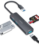 Verilux USB Hub 3.0 for PC,5 in 1 USB Hub,Upgraded USB Hub 3.0 with 1 USB 3.0, 2 USB 2.0, TF/SD Card Reader Ports for PC, MacBook, Mac Mini, iMac, Surface Pro, XPS, (Don't Support Mac M1 System)