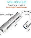 Verilux USB Hub 3.0 for PC, 4-Port High Speed USB Hub with Aluminium Shell, USB Port Hub 3.0 Compatible for PC, MacBook, Mac Pro, Mac Mini, iMac, Surface Pro, XPS, PC (Grey)