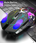 Verilux Wireless Mouse Gaming Mouse, Rechargeable USB Mouse with 6 Buttons 6 Changeable LED Color Ergonomic Programmable MMO RPG for PC Computer Laptop Gaming Players