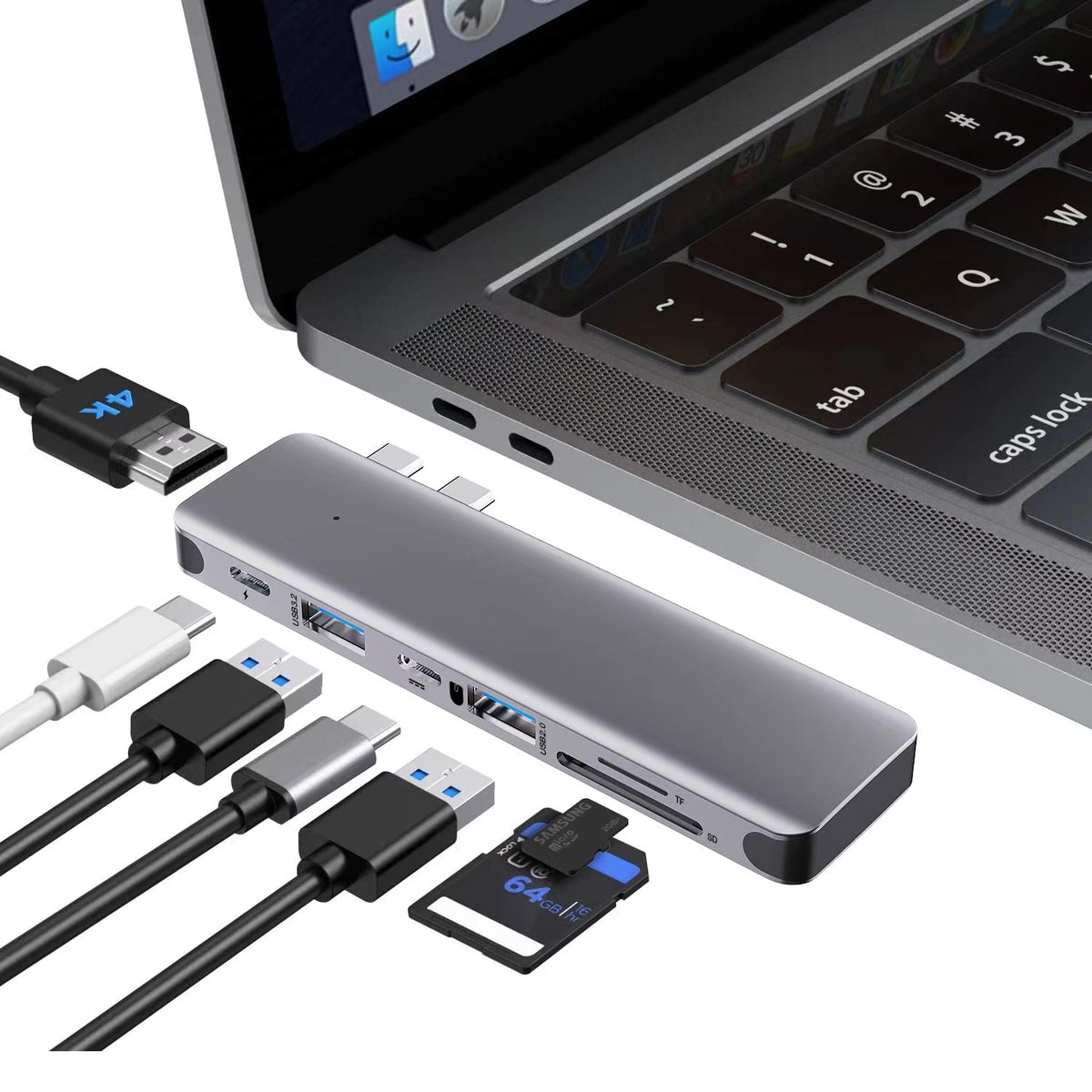 7 in 1 USB C Hub for MacBook (100W Power Delivery) - verilux