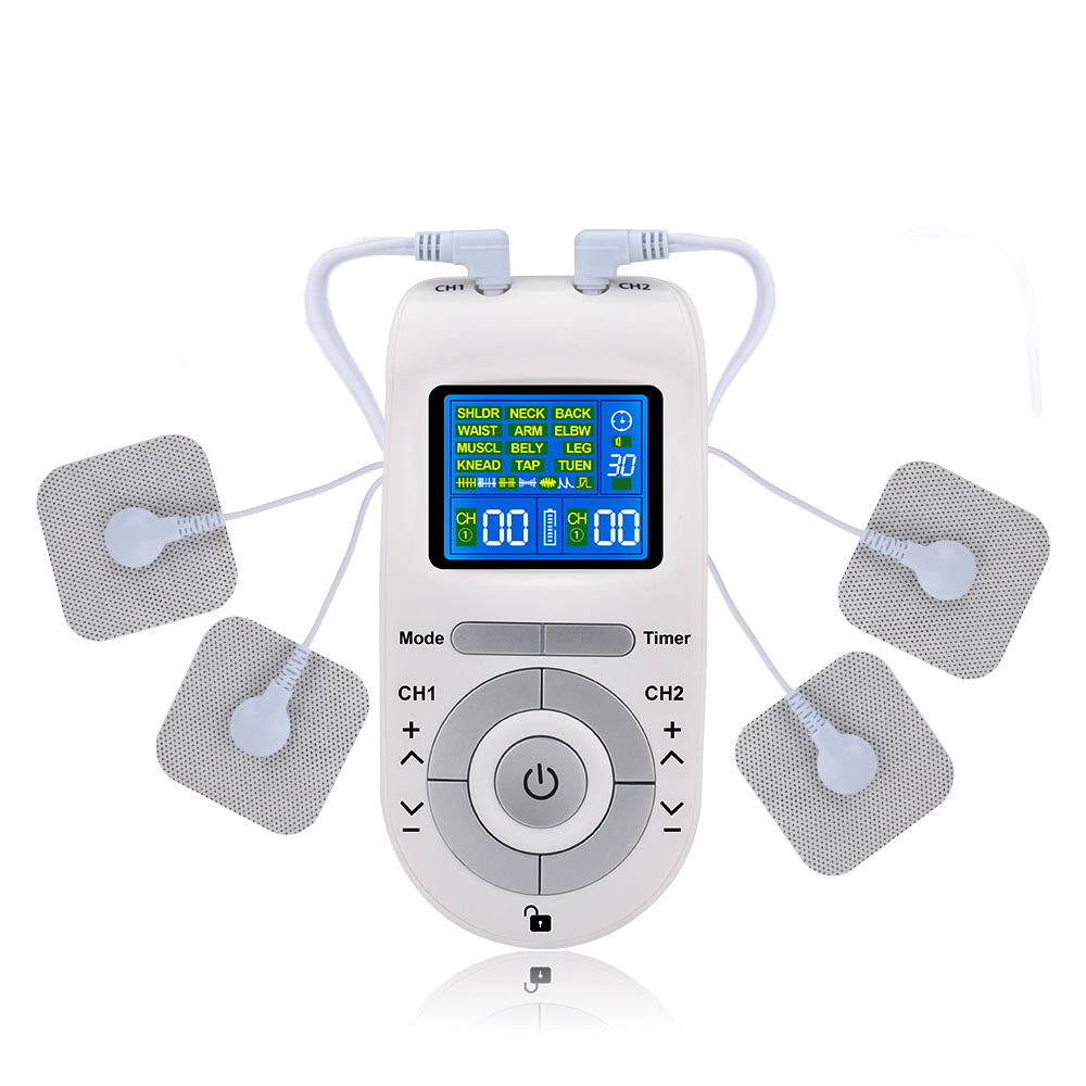 Verilux Neck Massager with 12 Modes 20 Strengths Muscle Stimulator Electronic Pulse Cervical Vertebra Massager Electric Massager for Shoulder Neck Massager Sticker Intelligent Body 4 Massage Patches - verilux