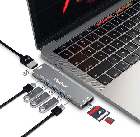 Adapter 6 en 1 multiport Adaptateur pour MacBook Pro hub USB C en