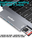 Verilux® USB C Hub Adapter,8 in 2 Multiport MacBook Pro USB-C Accessories with 3 USB 3.0 Ports,4K HDMI,TF/SD Card Reader,Thunderbolt 3 Port,USB-C Port,100W PD Port