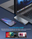 Verilux® USB C Hub, 6 in 1 Hub for MacBook,USB C Hub with Thunderbolt 3, USB 3.0 Ports, SD/TF Card Reader, MacBook Adapter Compatible